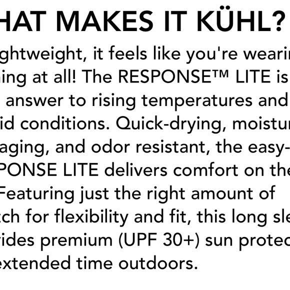 Kuhl “Response Lite” Long Sleeve Shirt - Medium - Excellent Condition! - Picture 5 of 5